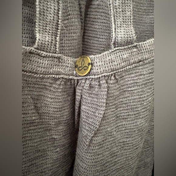 Prana grey waffle tank size small cut out back cotton hemp blend - Picture 3 of 9